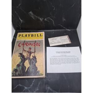 Extremely rare vtg 94 full cast signed playbill & ticket actress & actors